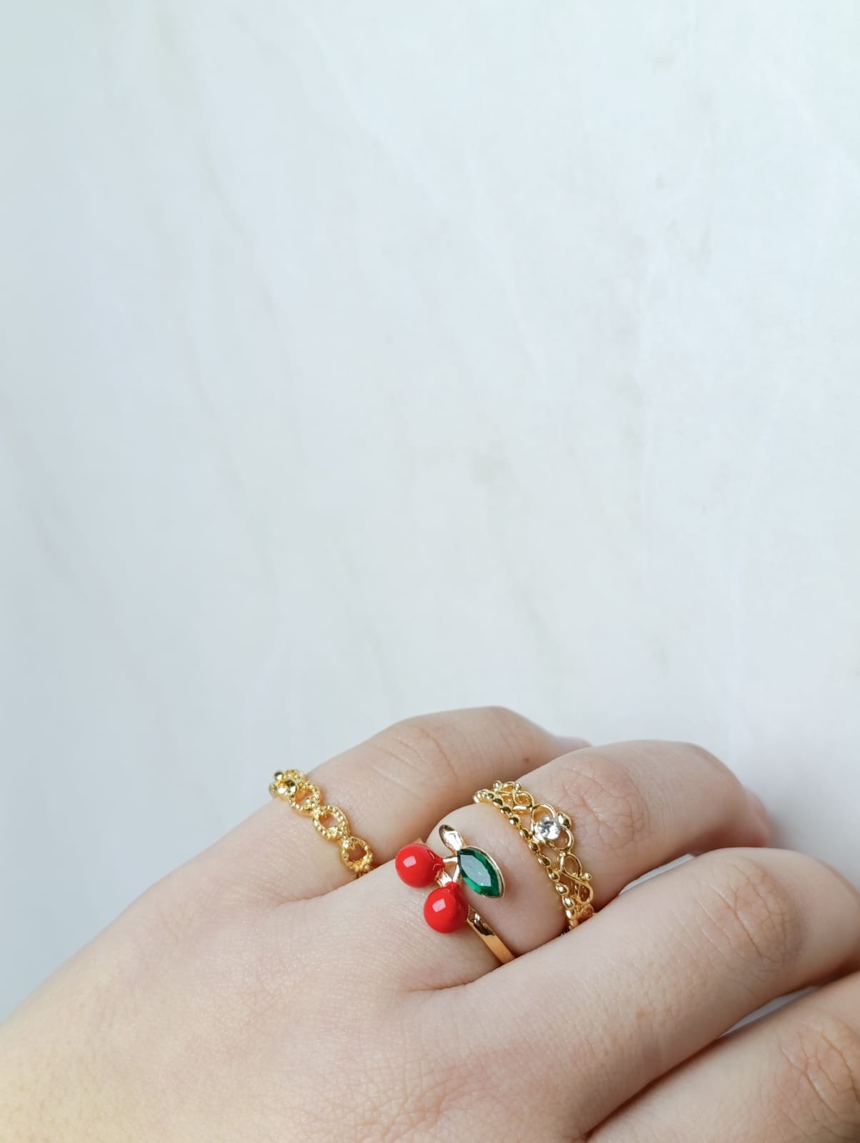 SET DE 3 ANILLOS DE BIJOUTERIE FINA