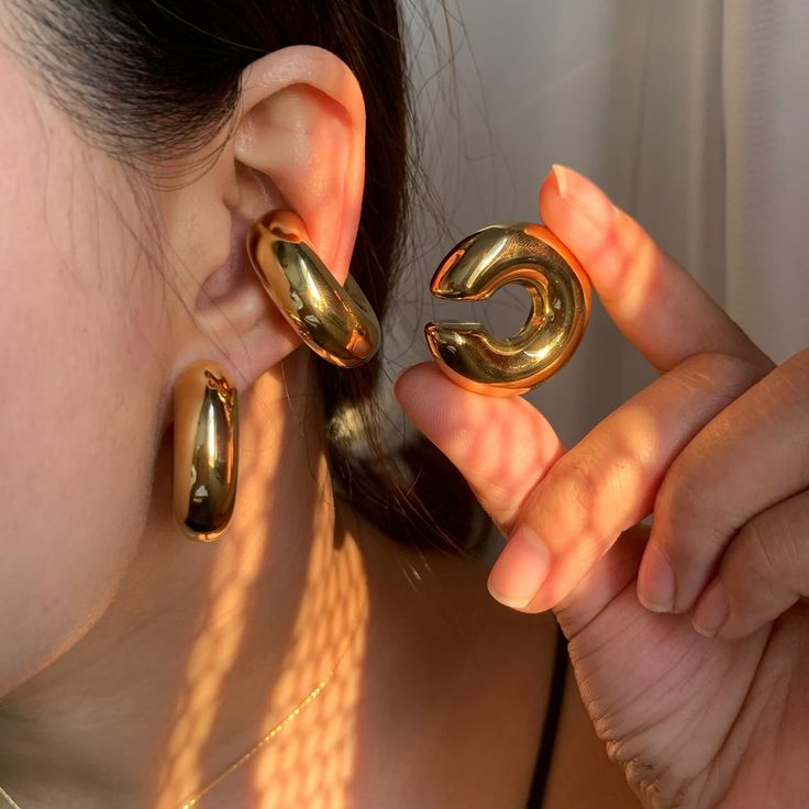 EARCUFF CHUNKY DORADO
