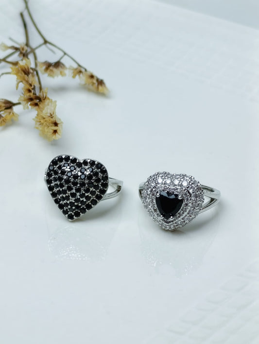 ANILLOS CORAZON EN BIJOUTERIA  FINA CON INCRUSTRACIONES