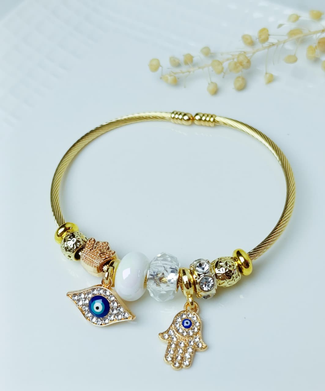 PULSERA EN ACERO QUIRURGICO CON CHARMS LLENOS DE SIGNIFICADO