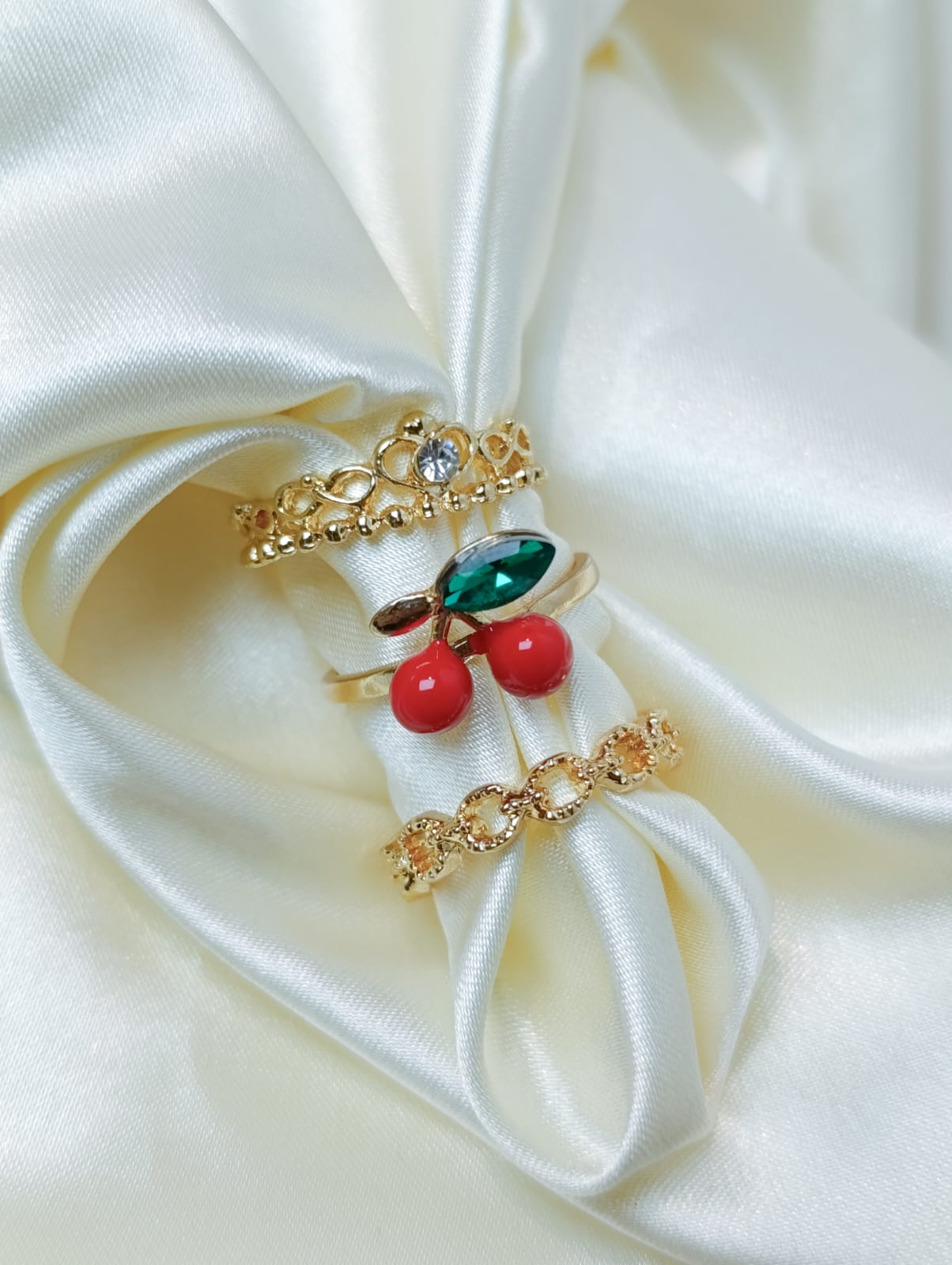 SET DE 3 ANILLOS DE BIJOUTERIE FINA