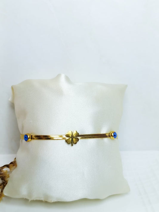 PULSERA TRÉBOL DORADA