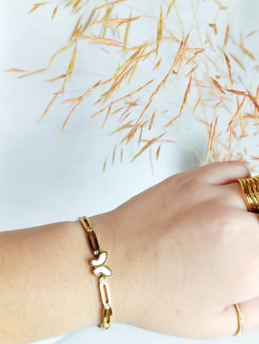 PULSERA MARIPOSA DORADA