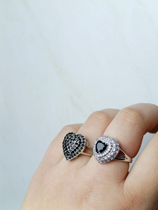 ANILLOS CORAZON EN BIJOUTERIA  FINA CON INCRUSTRACIONES