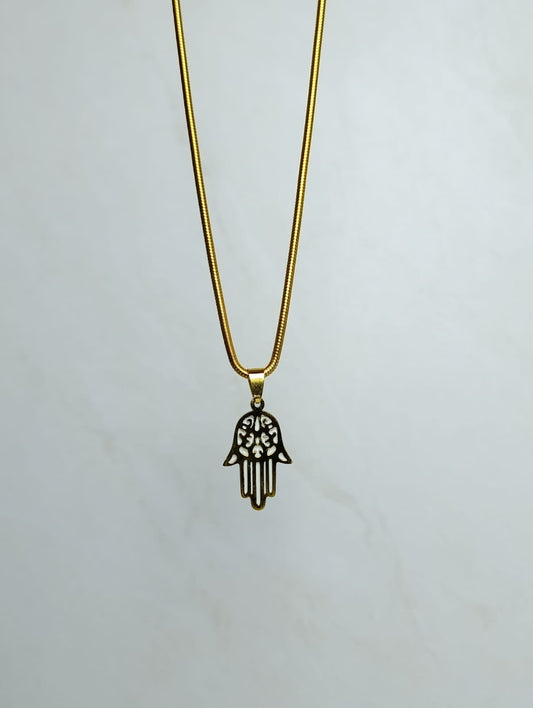 COLLAR MANO HAMSA EN ACERO QUIRURGICO